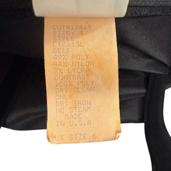 Vintage Tadashi Size 4 Sleeveless Collared Formal‎ Gown Black Gathered Draped - Picture 7 of 9